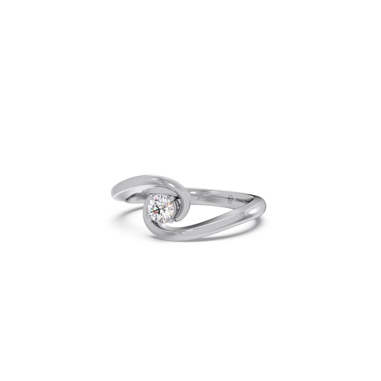 Modern Swirl Solitaire Ring