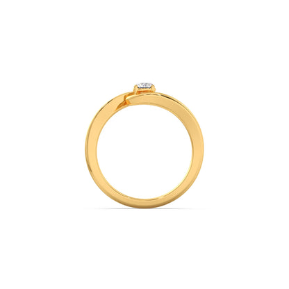 Modern Swirl Solitaire Ring