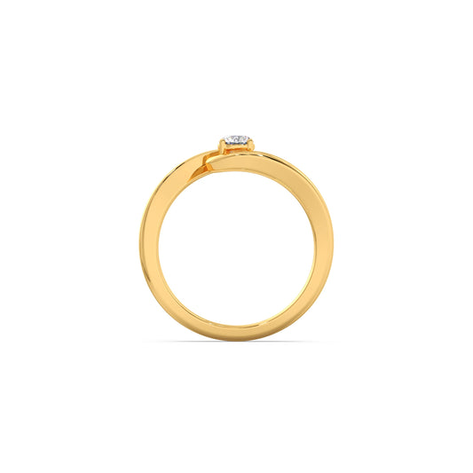 Modern Swirl Solitaire Ring