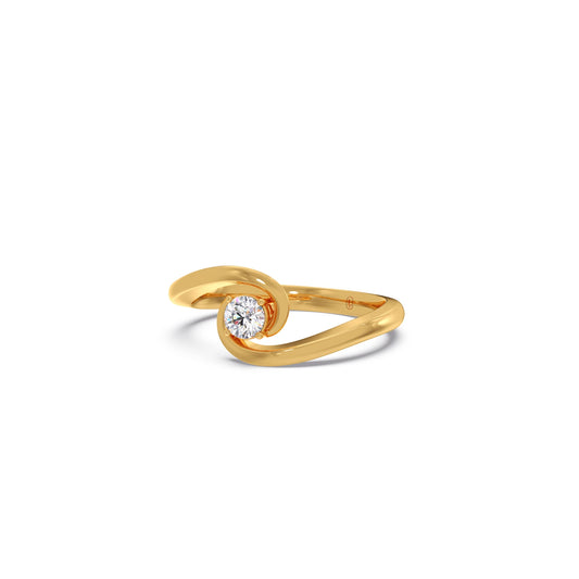 Modern Swirl Solitaire Ring