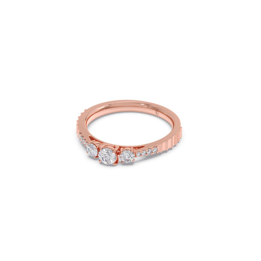 Trilogy Diamond Ring with Diamond Shoulders