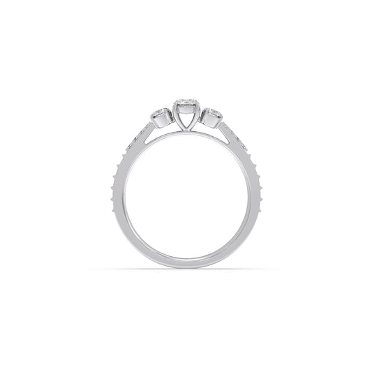 Trilogy Diamond Ring with Diamond Shoulders