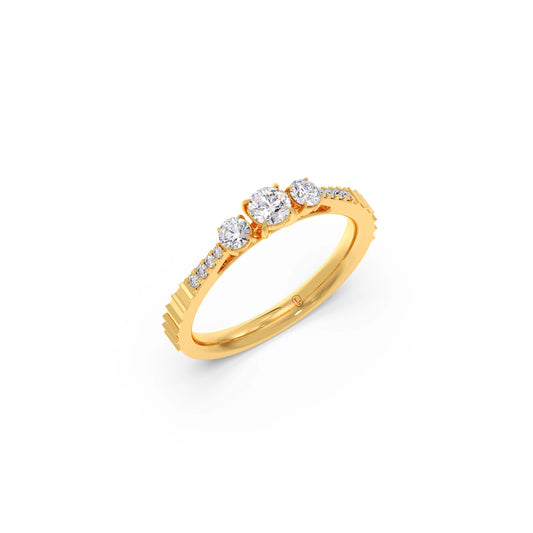 Trilogy Diamond Ring with Diamond Shoulders