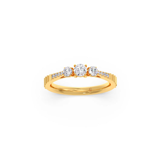 Trilogy Diamond Ring with Diamond Shoulders