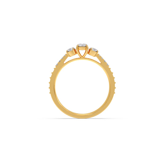 Trilogy Diamond Ring with Diamond Shoulders