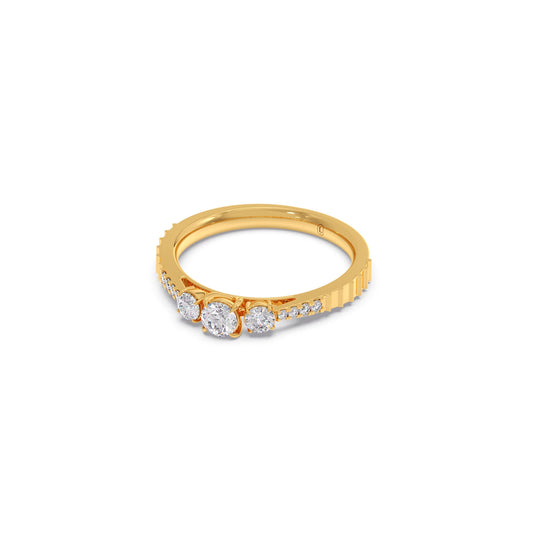 Trilogy Diamond Ring with Diamond Shoulders