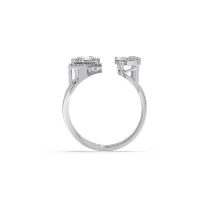 Pear & Emerald Trio Diamond Ring