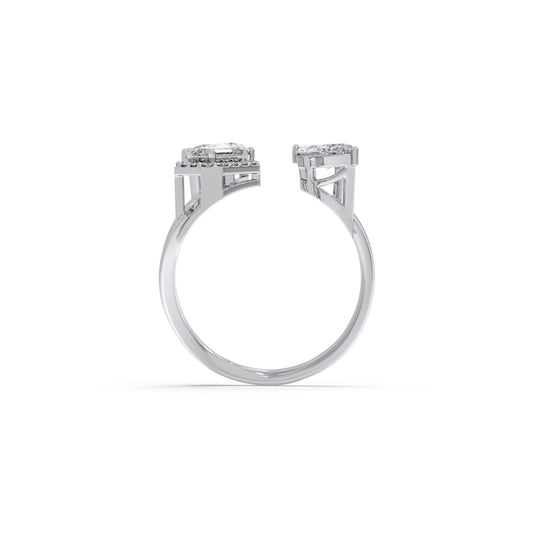 Pear & Emerald Trio Diamond Ring