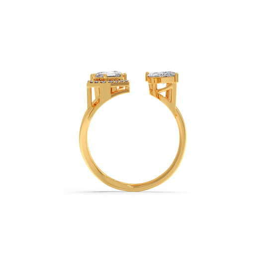 Pear & Emerald Trio Diamond Ring