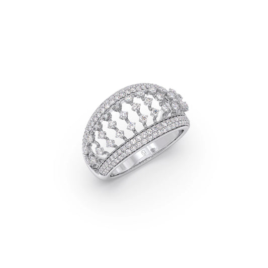 Grand Dome Multi-Row Diamond Ring