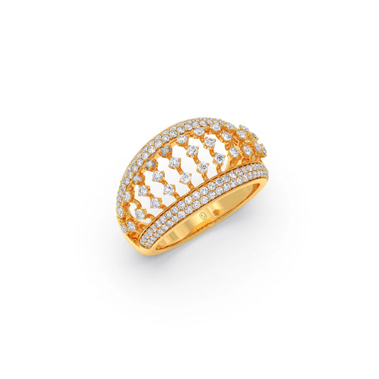 Grand Dome Multi-Row Diamond Ring
