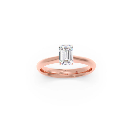 Four Prongs Emerald-Cut Solitaire Engagement Ring