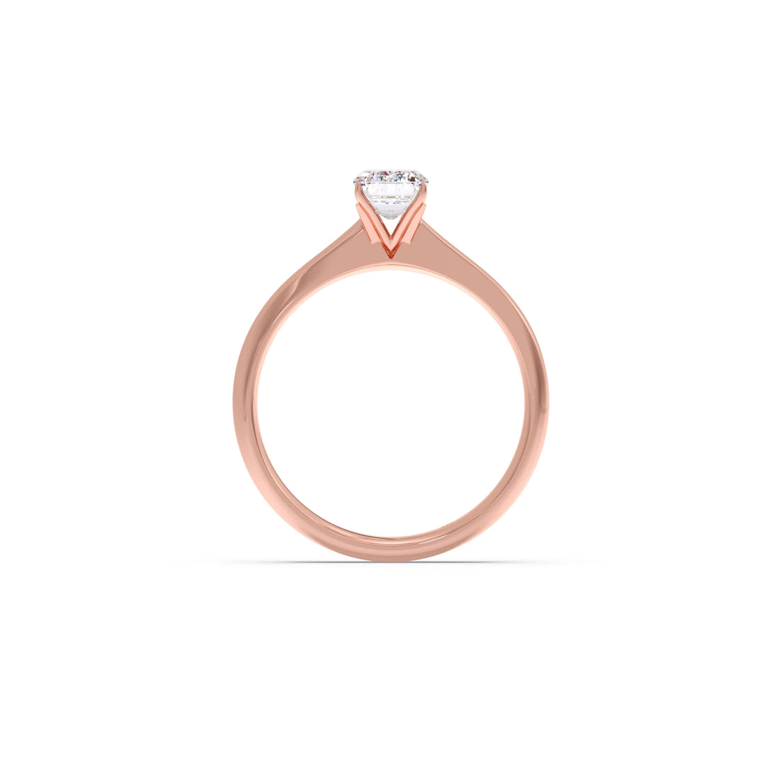 Four Prongs Emerald-Cut Solitaire Engagement Ring