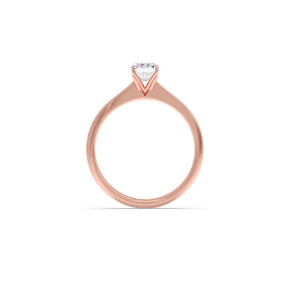 Four Prongs Emerald-Cut Solitaire Engagement Ring