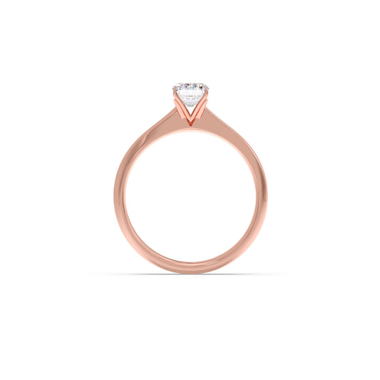 Four Prongs Emerald-Cut Solitaire Engagement Ring