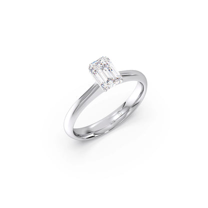 Four Prongs Emerald-Cut Solitaire Engagement Ring