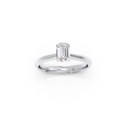 Four Prongs Emerald-Cut Solitaire Engagement Ring