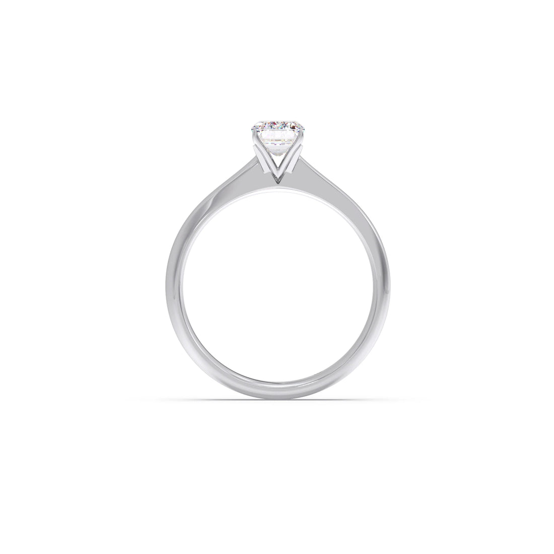 Four Prongs Emerald-Cut Solitaire Engagement Ring