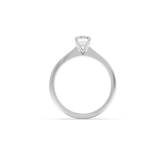 Four Prongs Emerald-Cut Solitaire Engagement Ring