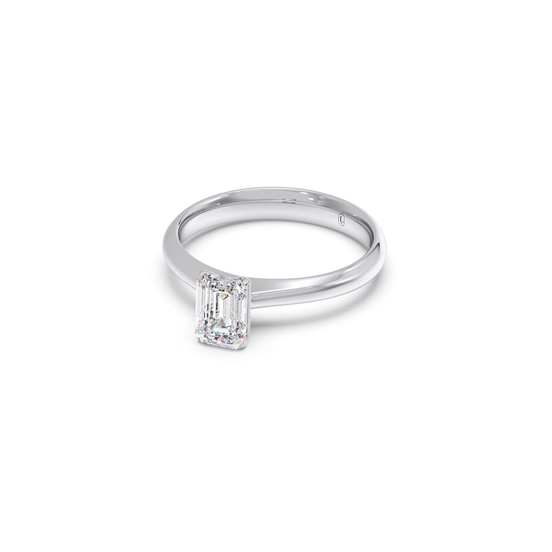 Four Prongs Emerald-Cut Solitaire Engagement Ring