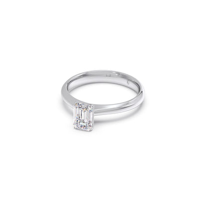 Four Prongs Emerald-Cut Solitaire Engagement Ring