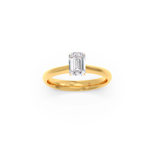 Four Prongs Emerald-Cut Solitaire Engagement Ring