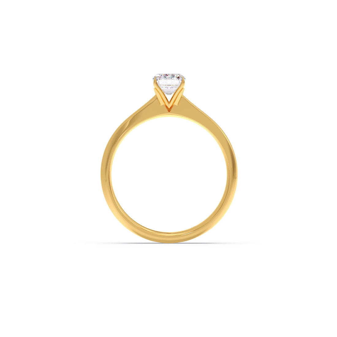 Four Prongs Emerald-Cut Solitaire Engagement Ring
