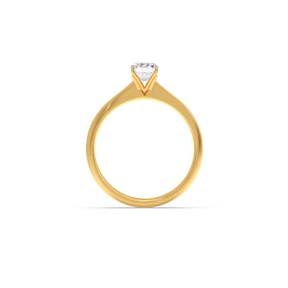 Four Prongs Emerald-Cut Solitaire Engagement Ring