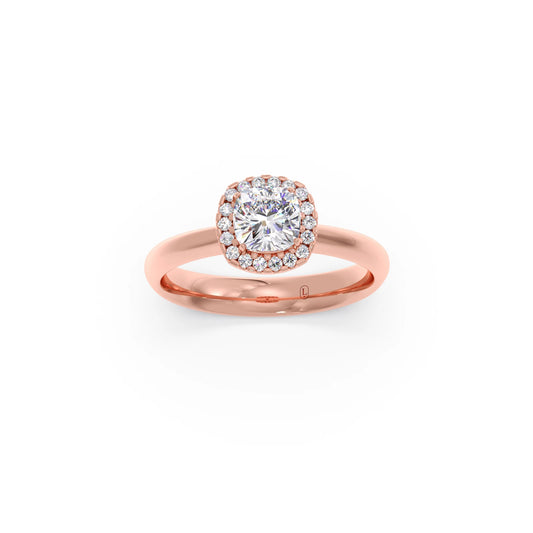 Cushion Halo Solitaire Engagement Ring – 8.20 MM