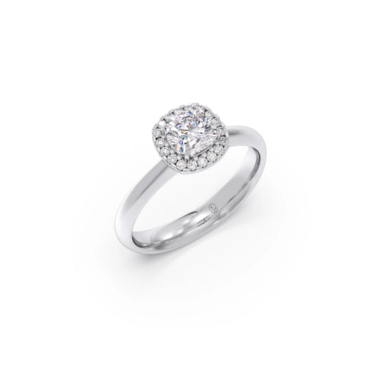 Cushion Halo Solitaire Engagement Ring – 8.20 MM