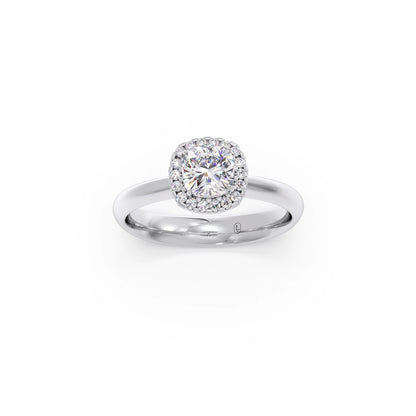 Cushion Halo Solitaire Engagement Ring – 8.20 MM
