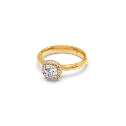 Cushion Halo Solitaire Engagement Ring – 8.20 MM