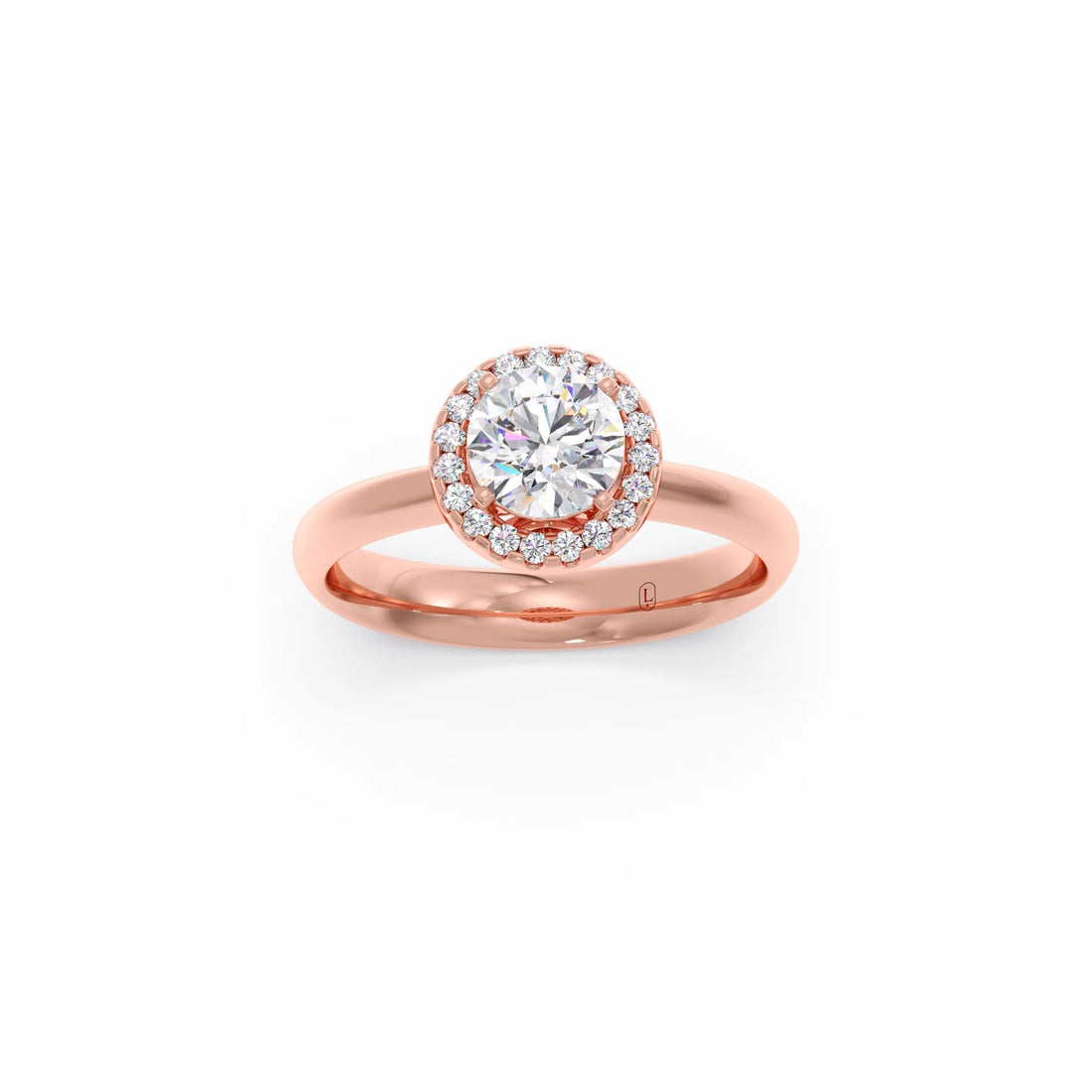 Round Halo Solitaire Engagement Ring – 8.10 MM