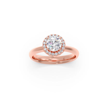Round Halo Solitaire Engagement Ring – 8.10 MM