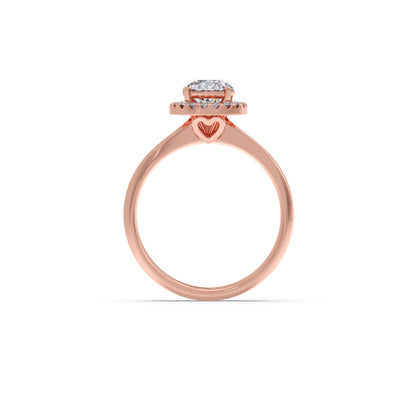 Round Halo Solitaire Engagement Ring – 8.10 MM
