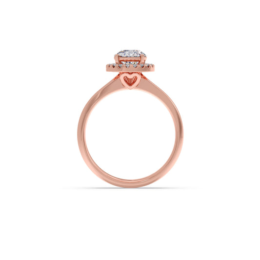 Round Halo Solitaire Engagement Ring – 8.10 MM