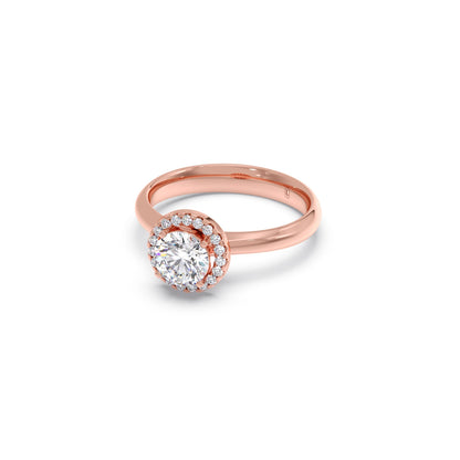 Round Halo Solitaire Engagement Ring – 8.10 MM