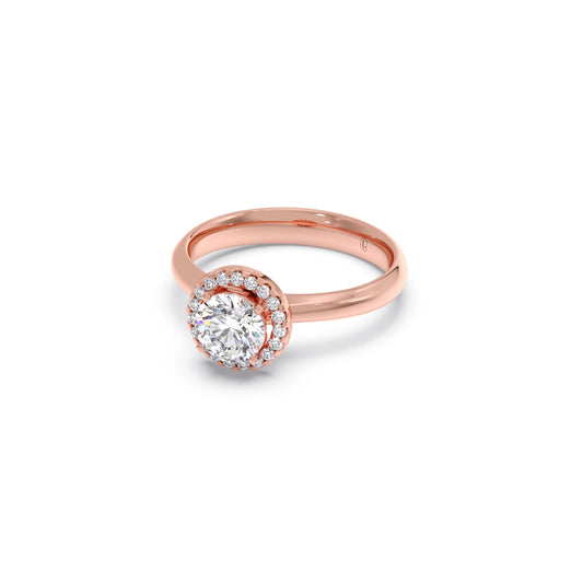 Round Halo Solitaire Engagement Ring – 8.10 MM