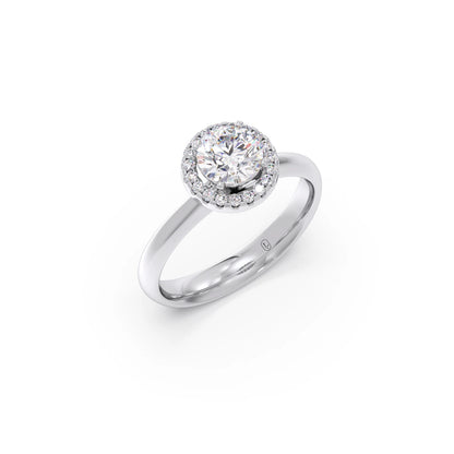Round Halo Solitaire Engagement Ring – 8.10 MM