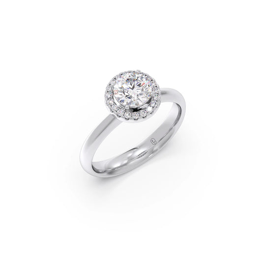 Round Halo Solitaire Engagement Ring – 8.10 MM