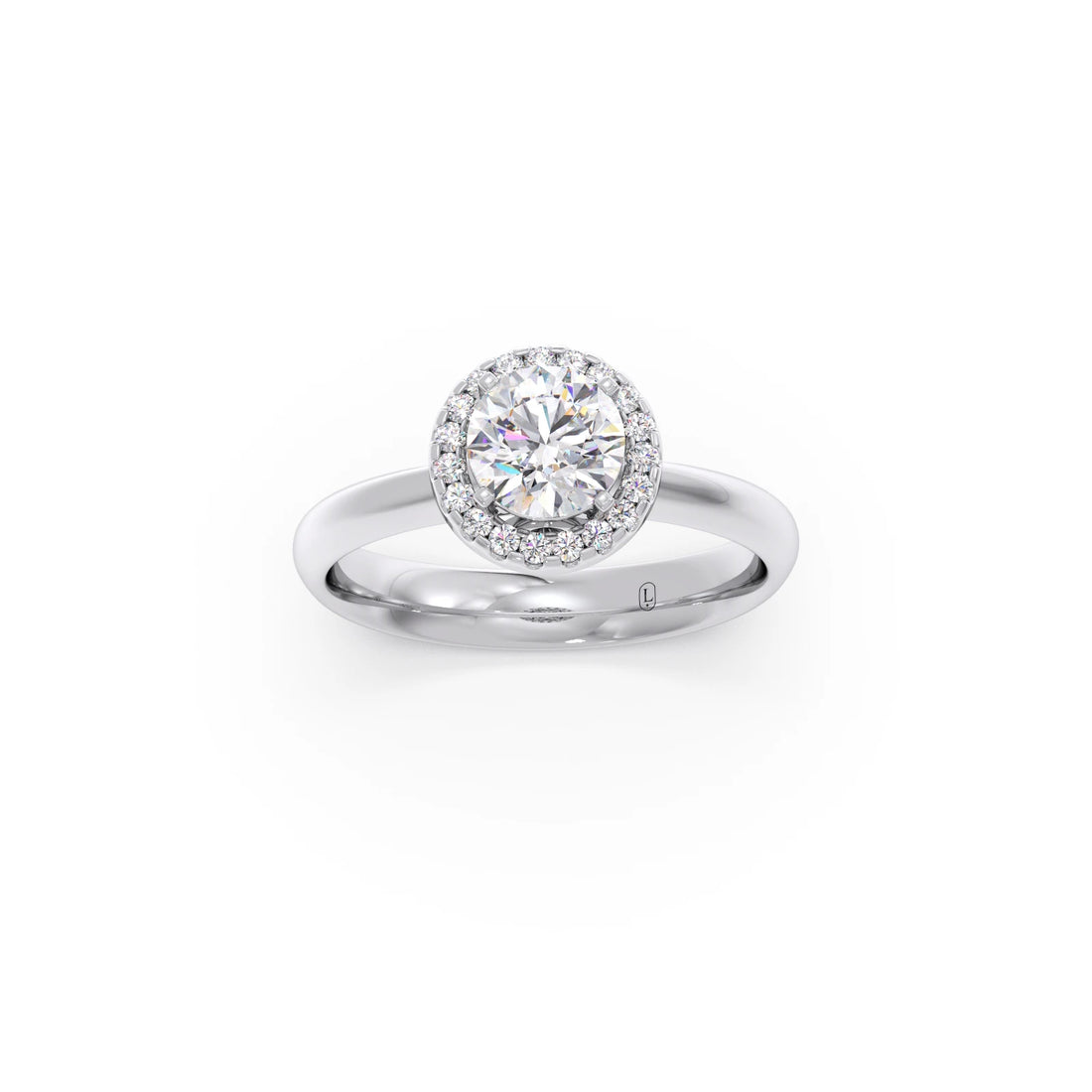 Round Halo Solitaire Engagement Ring – 8.10 MM