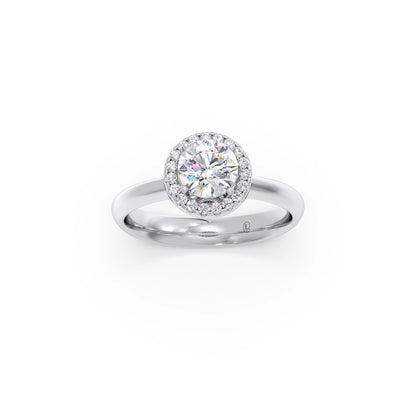 Round Halo Solitaire Engagement Ring – 8.10 MM
