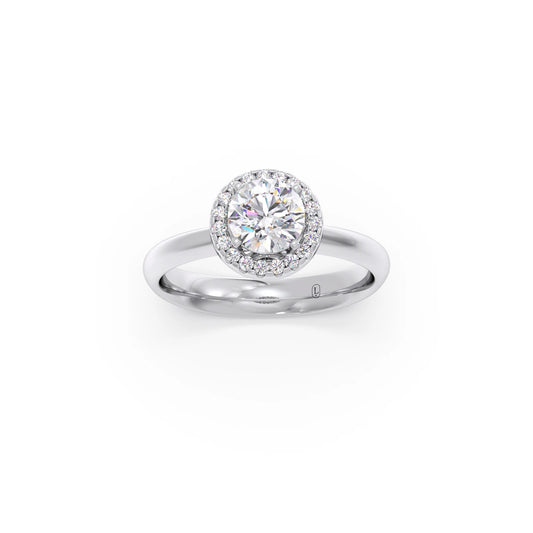 Round Halo Solitaire Engagement Ring – 8.10 MM