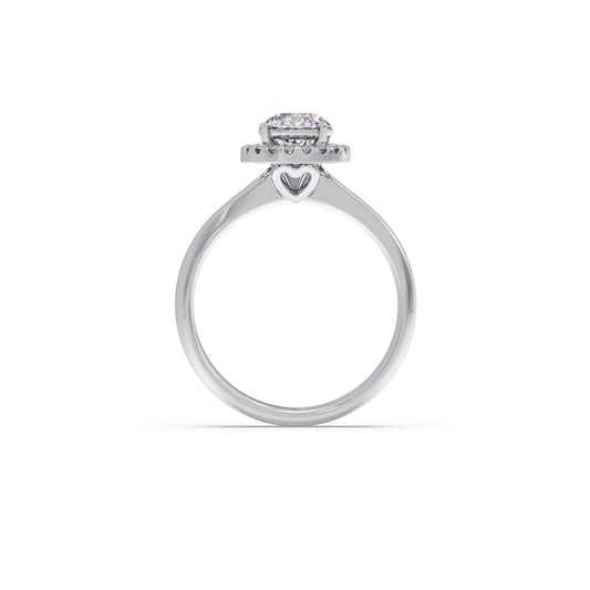 Round Halo Solitaire Engagement Ring – 8.10 MM