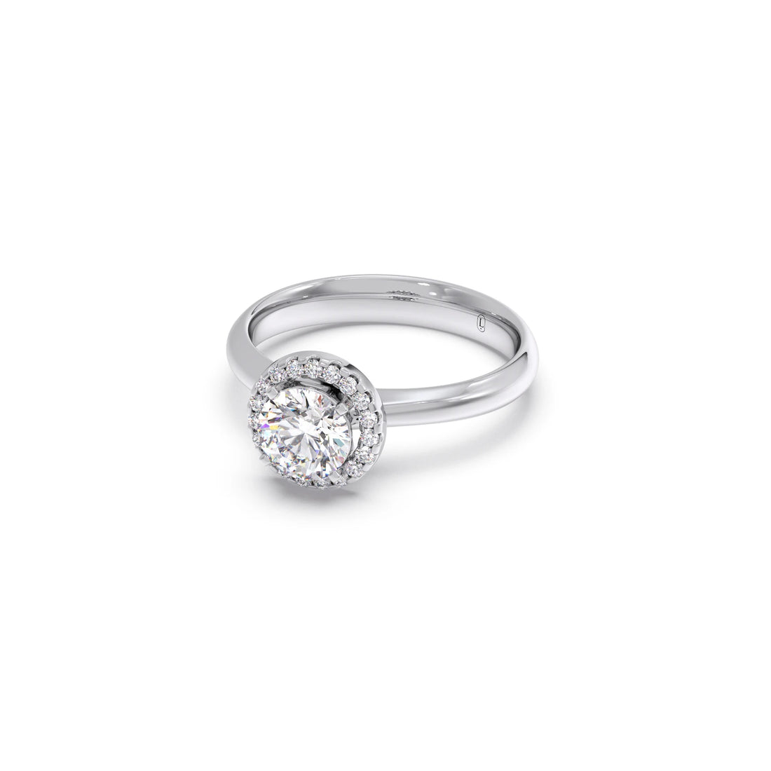 Round Halo Solitaire Engagement Ring – 8.10 MM