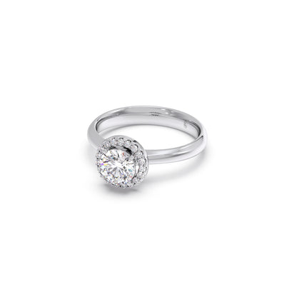 Round Halo Solitaire Engagement Ring – 8.10 MM