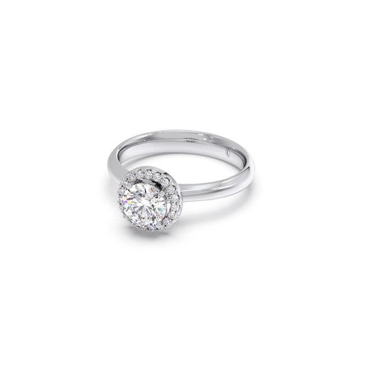Round Halo Solitaire Engagement Ring – 8.10 MM
