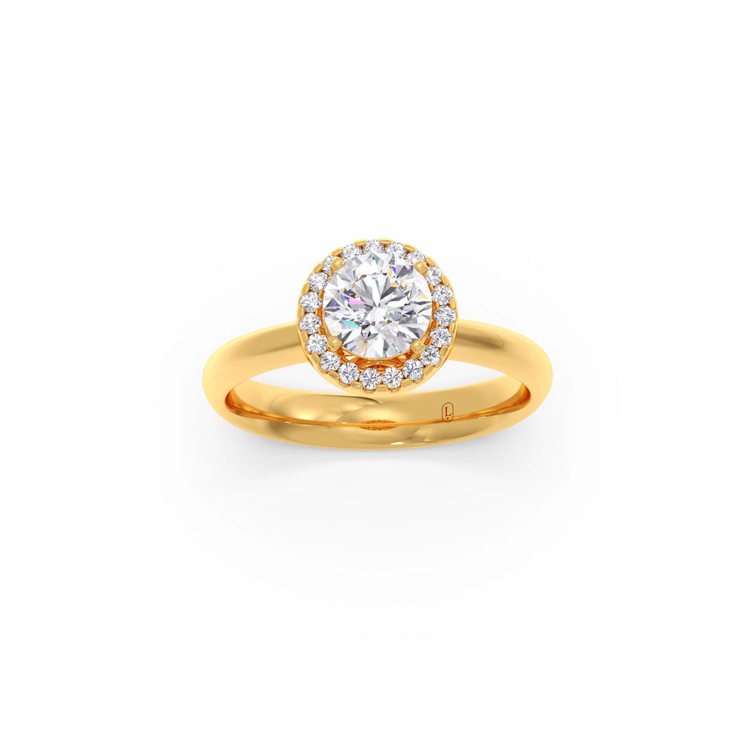 Round Halo Solitaire Engagement Ring – 8.10 MM