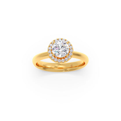 Round Halo Solitaire Engagement Ring – 8.10 MM