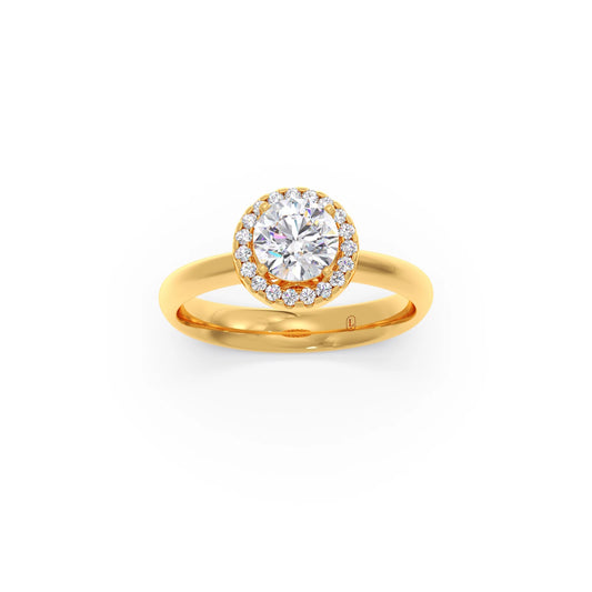 Round Halo Solitaire Engagement Ring – 8.10 MM